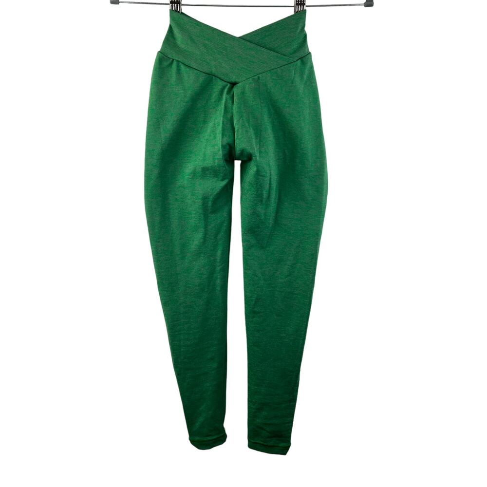Hellat Green Leggings Nylon Stretch Performance Classic Skinny Leg Size Large L